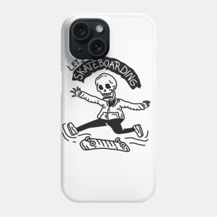 skateboard skeleton I Phone Case