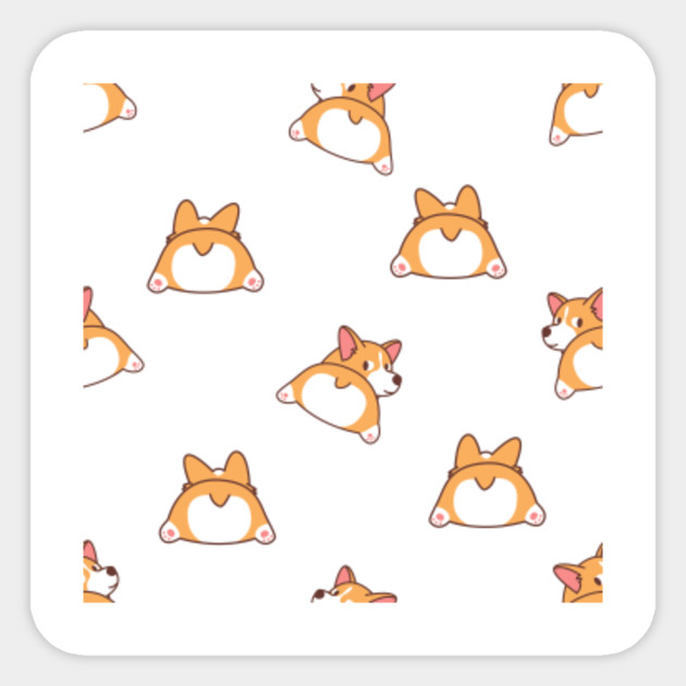 Cute Corgi Dog Cartoon Buttom Pattern Corgi Dog Funny Sticker Teepublic Au