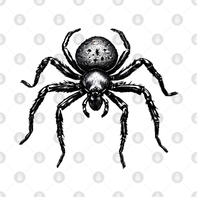 Arachnid Artistry: Spider Sketch on White by AlexBRD