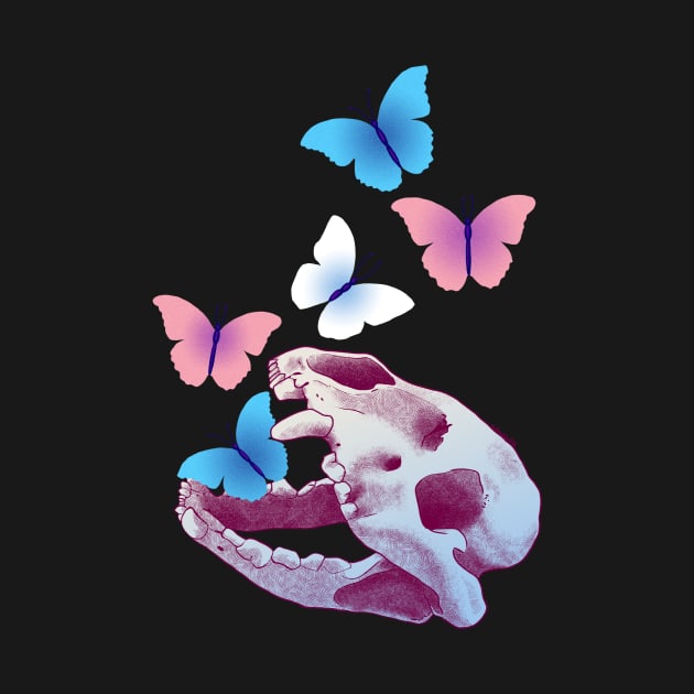 Trans Pride Skull by DustbunnyStudios