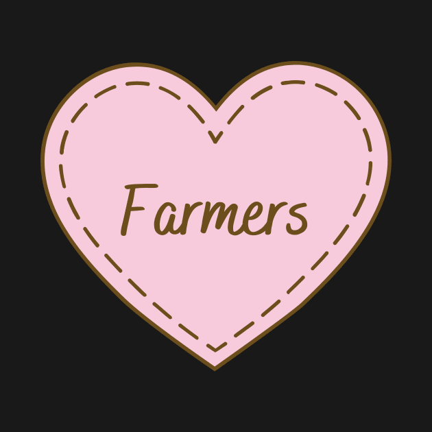 I Love Farmers Simple Heart Design by Word Minimalism