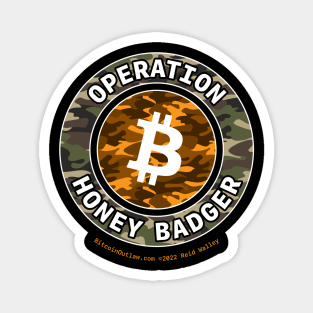 Operation Honey Badger Camo Orange Bitcoin Logo Magnet