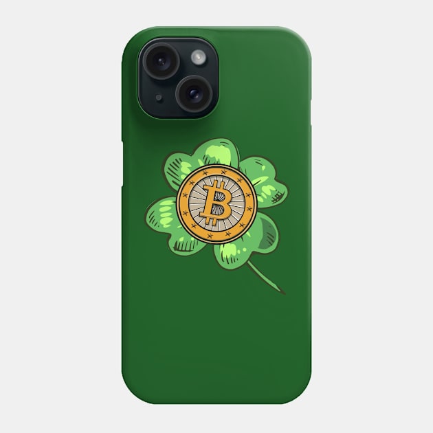 Bitcoin Is My Lucky Charm Clover Leaf St Patrick's Day Phone Case by az_Designs