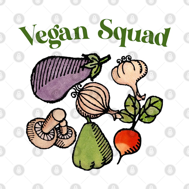 Vegan Squad #2 -- Vintage Styled Veganism Design by CultOfRomance