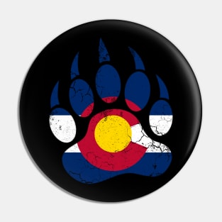 Colorado Flag Bear Claw Art Design Pin