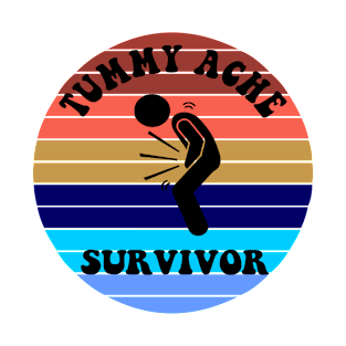 Vintage Tummy Ache Survivor(Retro White) T-Shirt