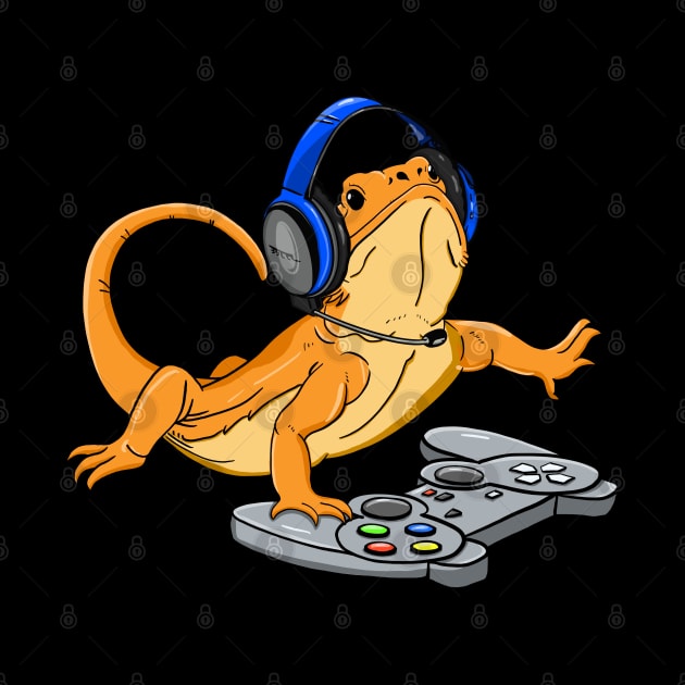 Bearded Dragon Headphones Video Game by HiDearPrint