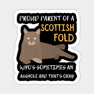 Proud Parents of Scottish Fold Pet Cat Magnet