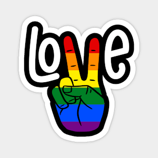 Love lgbt peace hand sign Magnet