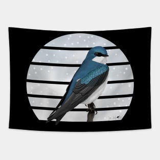 Tree Swallow Bird Illustration Tapestry