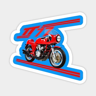 retro motorcycle racing Magnet