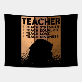 teacher Black Women Teacher Afro Retro Black History Month Tapestry