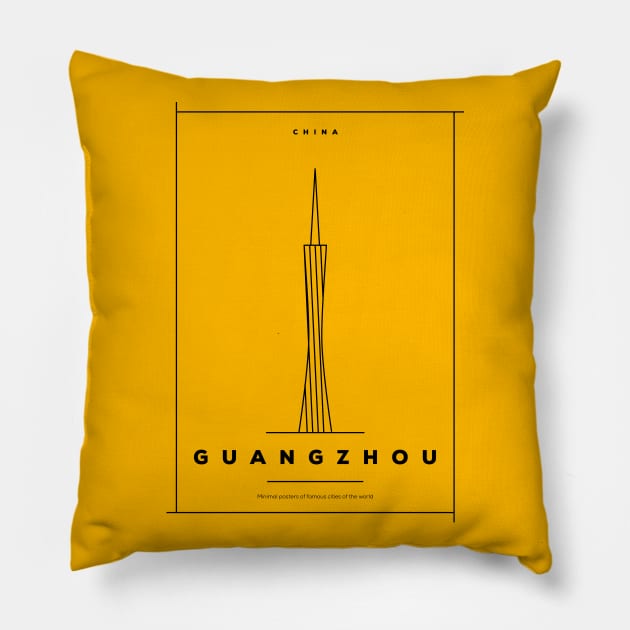 Guangzhou Minimal Poster Pillow by kursatunsal
