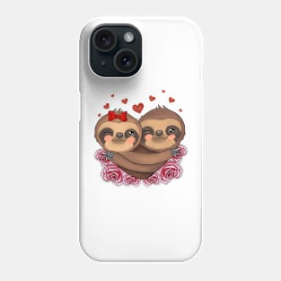 Sloth Couple Heart Love Valentine Day Phone Case