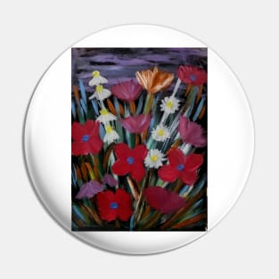 Some bright fun looking abstract flowers with metallic and iridescent medium mix Pin