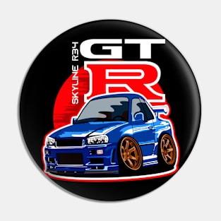 Skyline R34 GTR Blue Pin