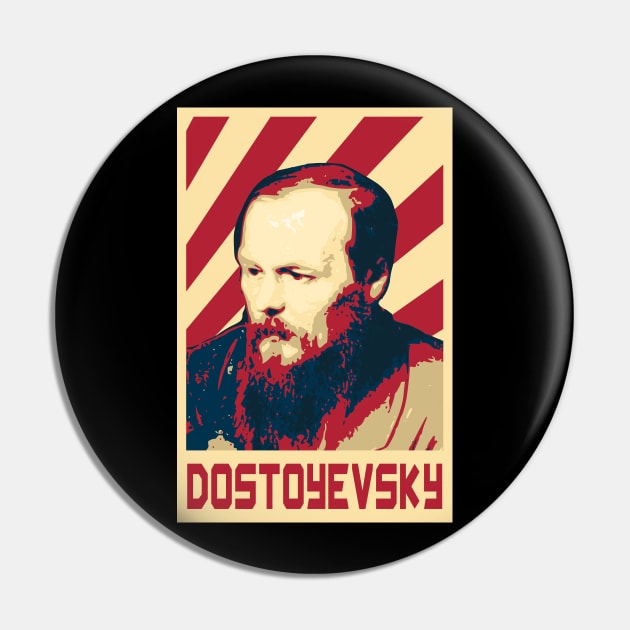 Fyodor Dostoyevsjy Retro Pin by Nerd_art