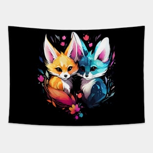 Fennec Fox Couple Valentine Tapestry