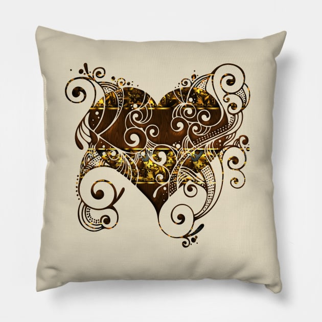 gold plated heart Pillow by brighter bolder louder