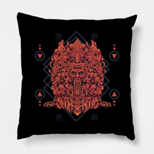 Barong Rangda Sacred Geometry Pillow