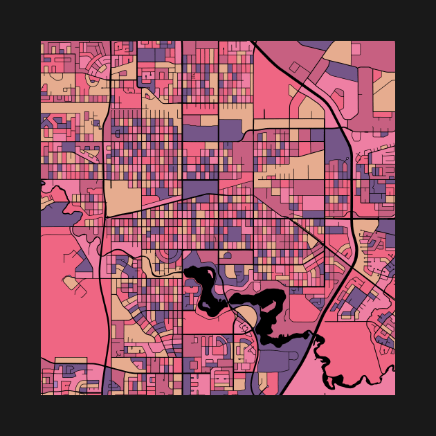 Regina Map Pattern in Purple & Pink by PatternMaps