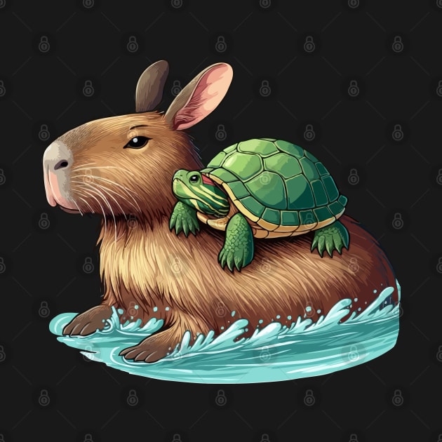 Capybara With Turtle by MoDesigns22 