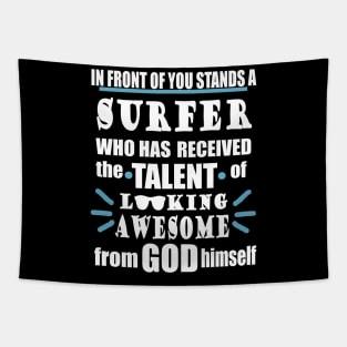 Surfing Surfboard Wave Coast Riding Tame Tapestry