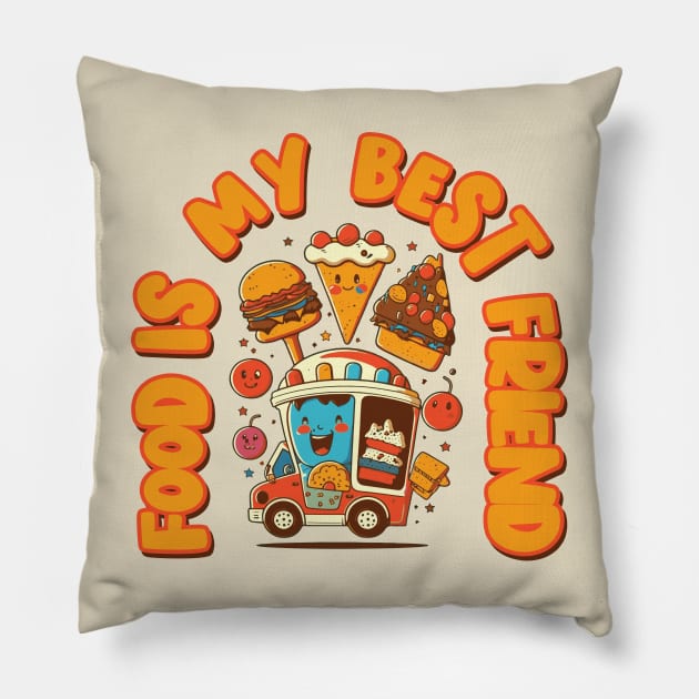Food is my Best Friend Pillow by mbloomstine