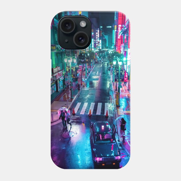 Lonely In Rainy Tokyo Phone Case by HimanshiShah