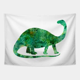 Green Brontosaurus Watercolor Painting Tapestry