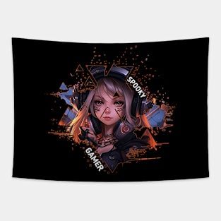 Halloween Gamer Witch Girl Tapestry