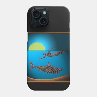 Shark and Swimmer Phone Case