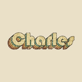 Charles // Vintage Rainbow Typography Style // 70s T-Shirt