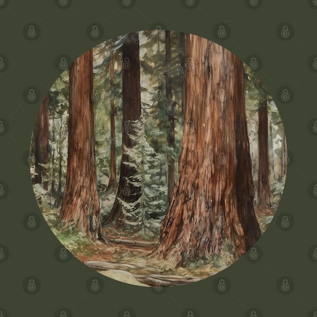 Redwood forest tree art by Danielleroyer