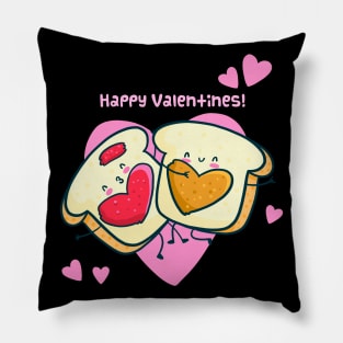 Happy valentines day, peanut butter and jelly toasts Pillow