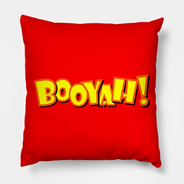 Yellow and Orange Booyah! Pillow by AlondraHanley