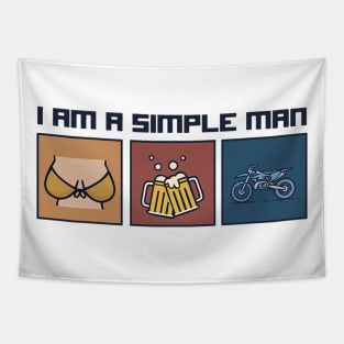 I am a simple man dirt bike shirt Tapestry