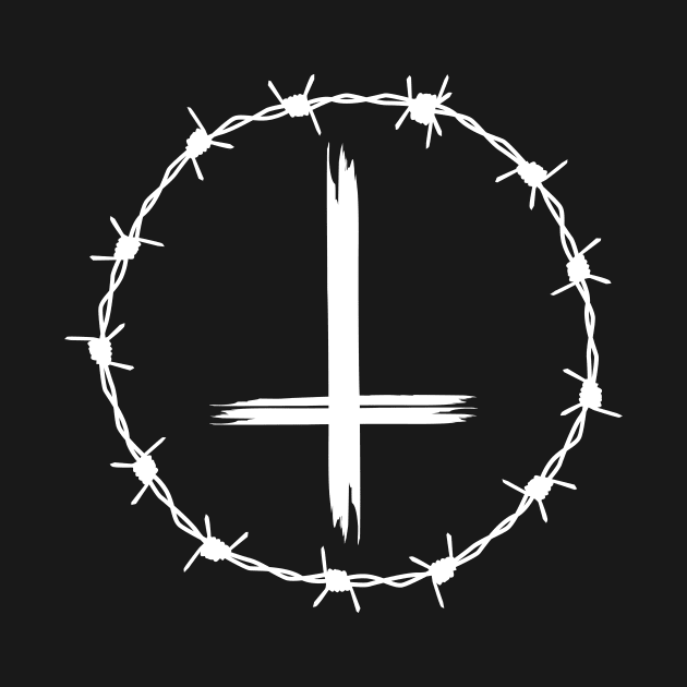 Upside Down Cross Barbed Wire Saint Peter Gothic Pocket by thecamphillips