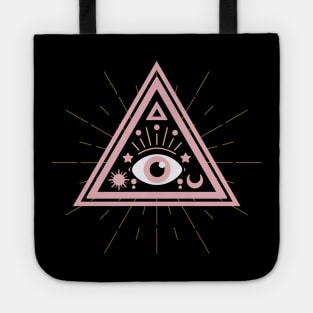 All Seeing eye black pink Tote