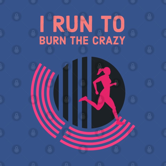 Fasbytes Women Runner I run To Burn Off the Crazy Typography Black Pink by FasBytes