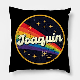 Joaquin // Rainbow In Space Vintage Grunge-Style Pillow