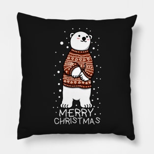 Polar Bear Merry Chritmas Pillow