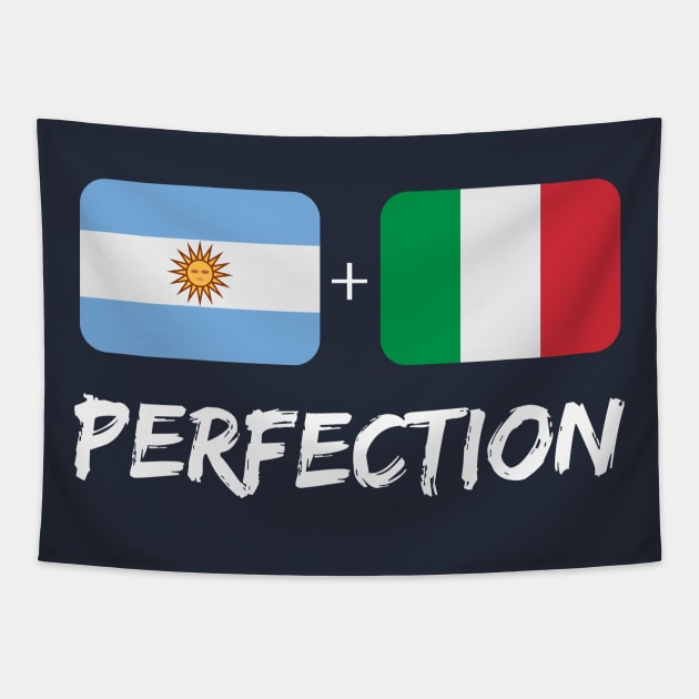 Italian Plus Argentinian Perfection DNA Mix Flag Heritage Gift Tapestry by Just Rep It!!