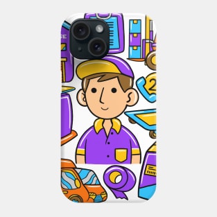 Man Courier Kawaii Doodle Phone Case