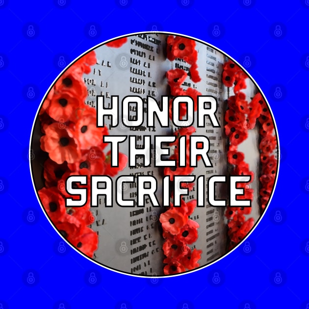 Honor Their Sacrifice Memorial with Red Poppy Flowers Pocket Version (MD23Mrl006c) by Maikell Designs