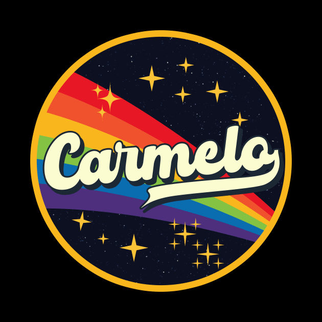 Carmelo // Rainbow In Space Vintage Style by LMW Art