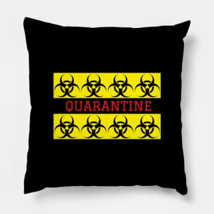 Red quarantine/bio-hazard design Pillow