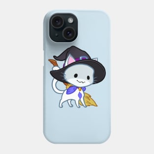 Halloween Chibi Winged Kitty - White Witch Cat Phone Case