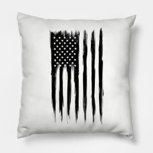 Black American Flag Pillow