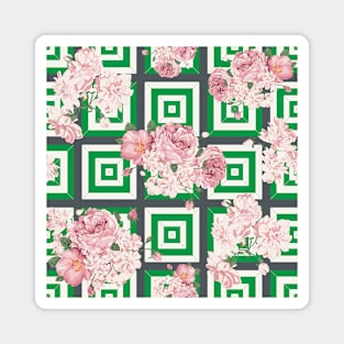 Pink Roses with Square Shapes Magnet